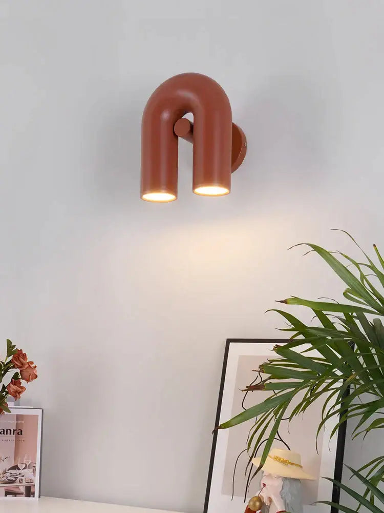 Terracotta U-Shaped Wall Lamp