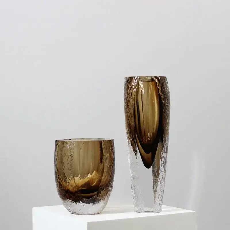 Brown Glazed Glass Vase