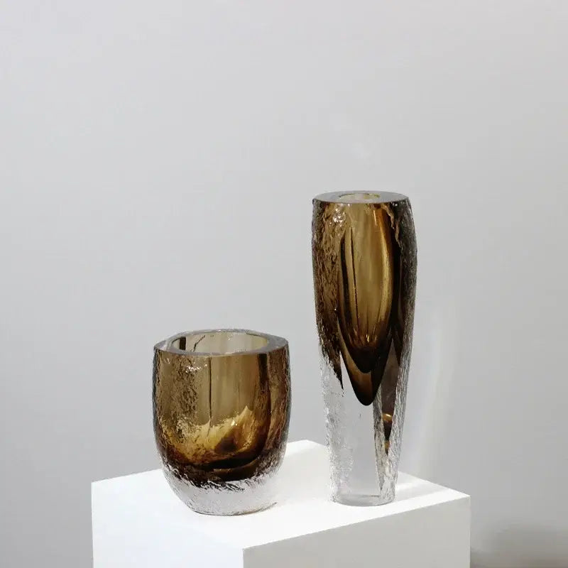 Brown Glazed Glass Vase