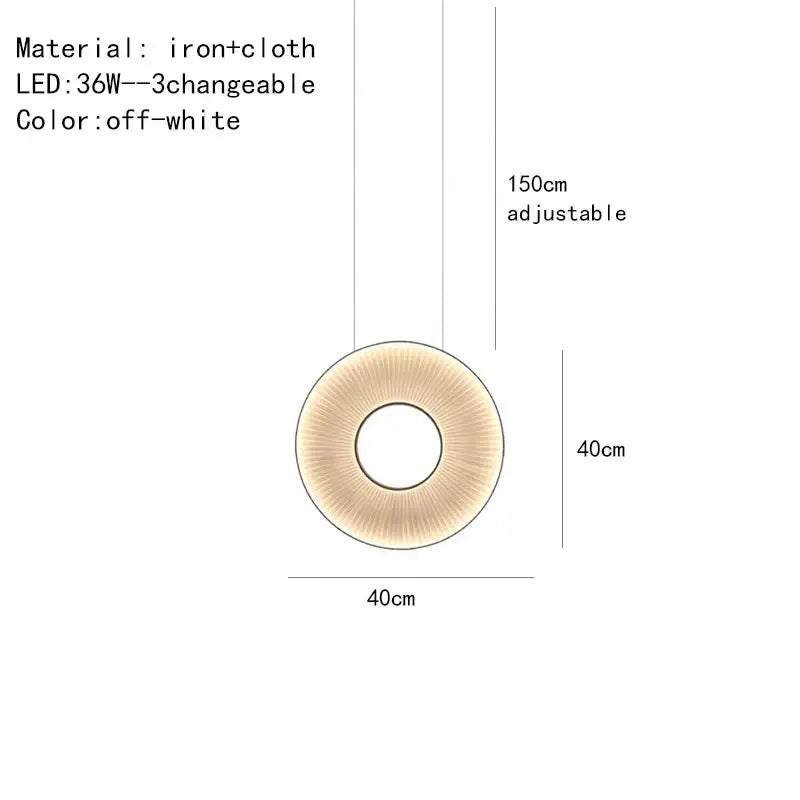 Fabric Round Pendant Light