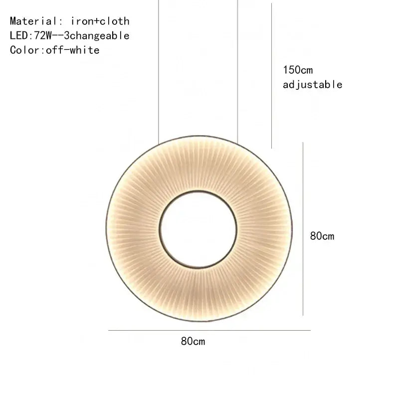 Fabric Round Pendant Light