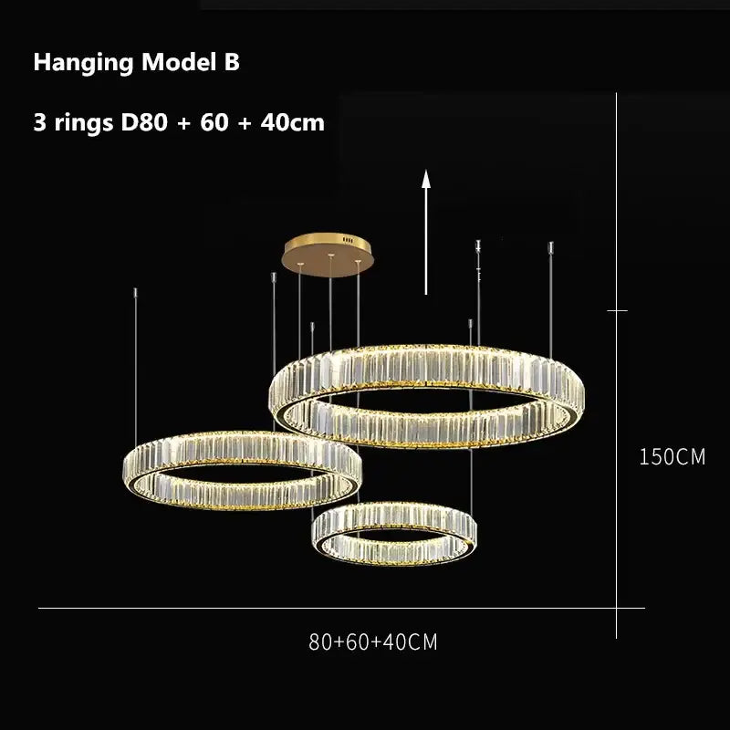 Gold Crystal Dimmable Entryway Pendant Light