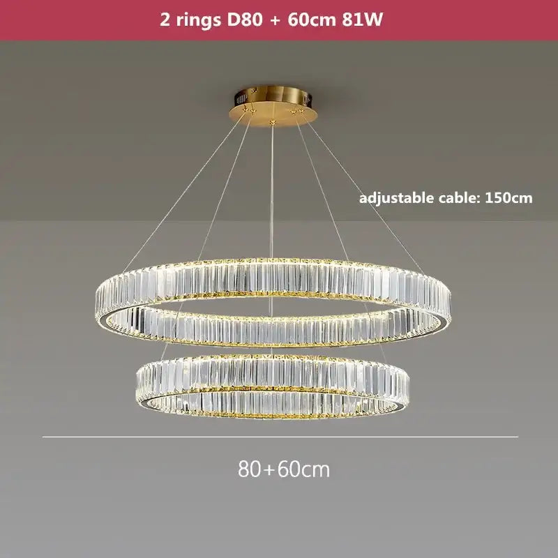 Gold Crystal Dimmable Entryway Pendant Light