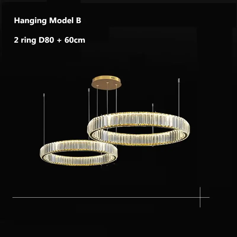 Gold Crystal Dimmable Entryway Pendant Light