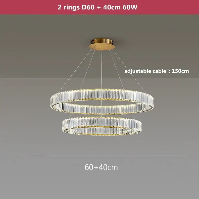 Gold Crystal Dimmable Entryway Pendant Light