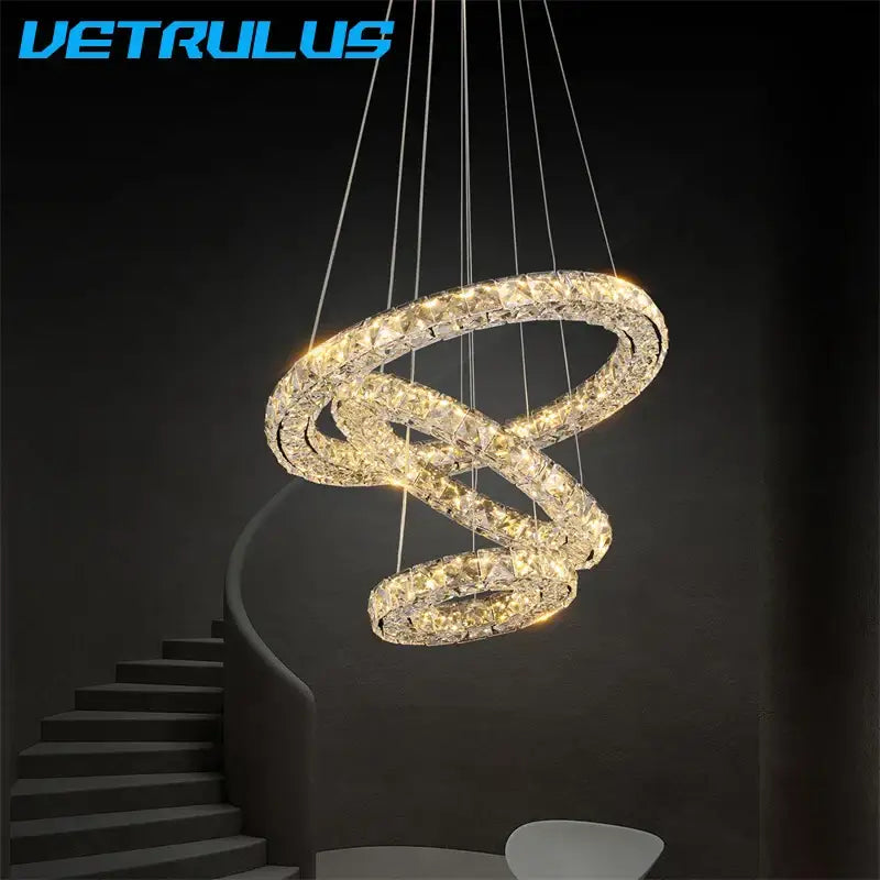Spiral Crystal LED Chandelier