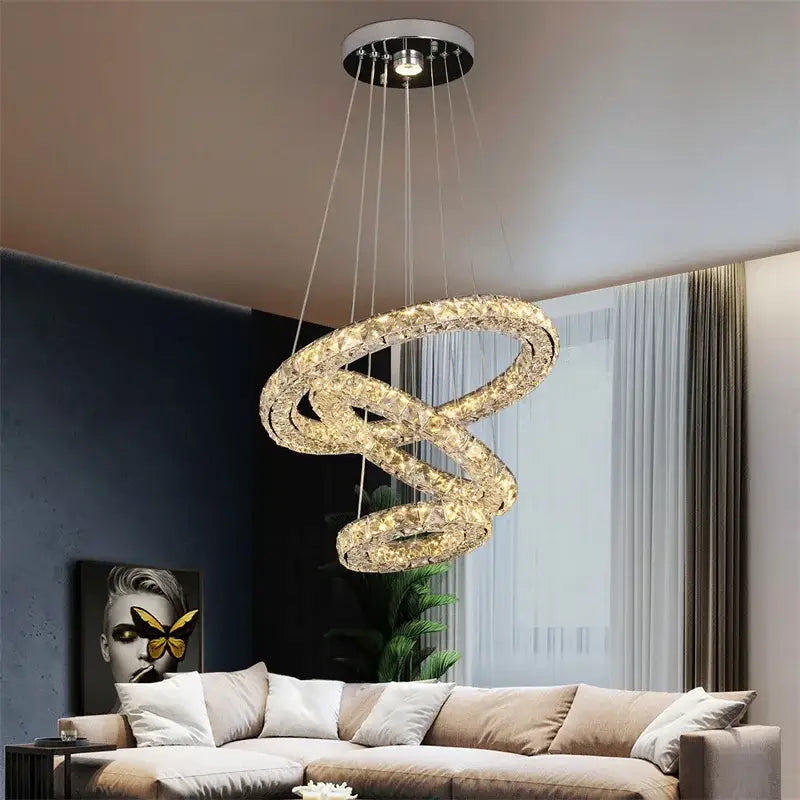 Spiral Crystal LED Chandelier