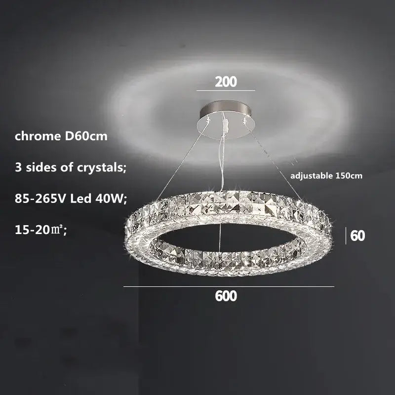 Tiered Crystal LED Chandelier