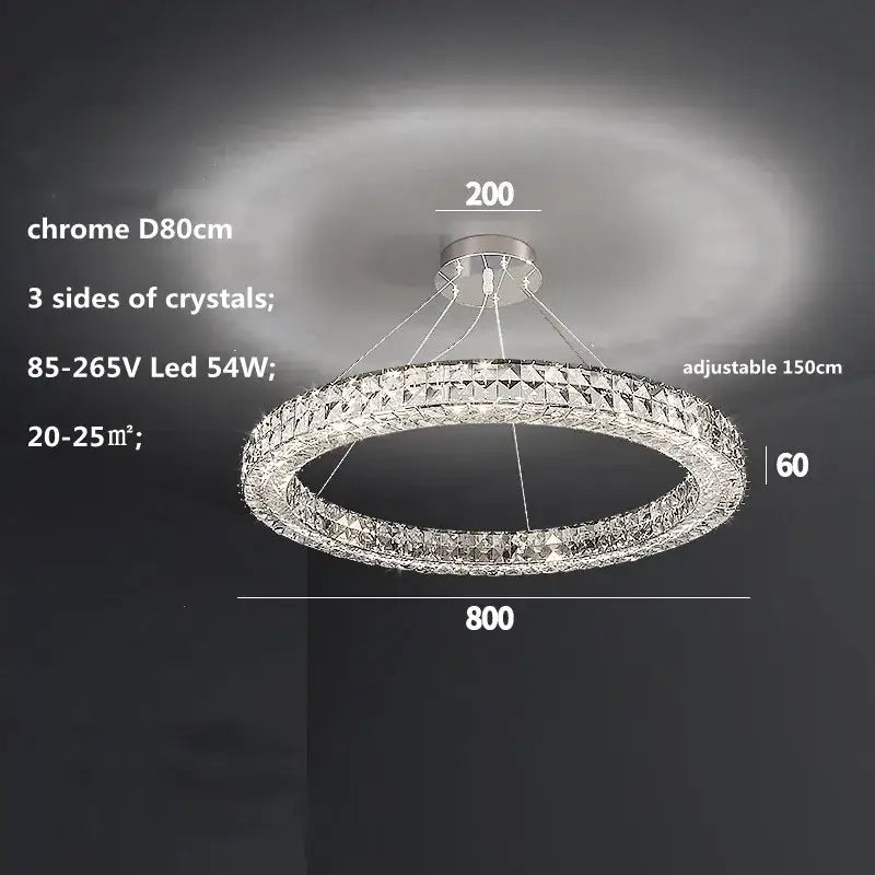 Tiered Crystal LED Chandelier