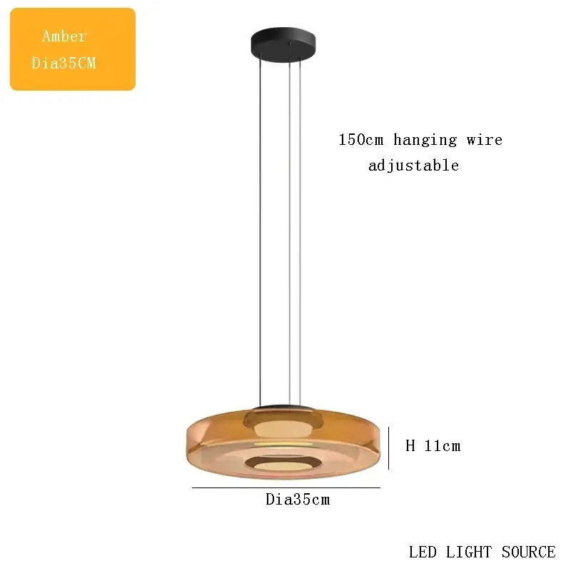 Amber Glass Danish Kitchen Pendant Light