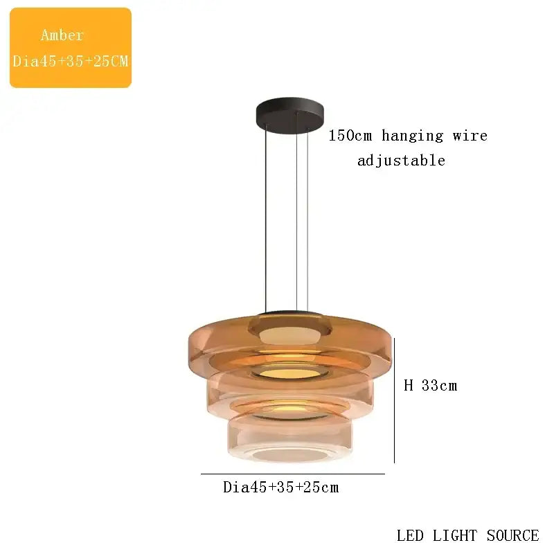 Amber Glass Danish Kitchen Pendant Light