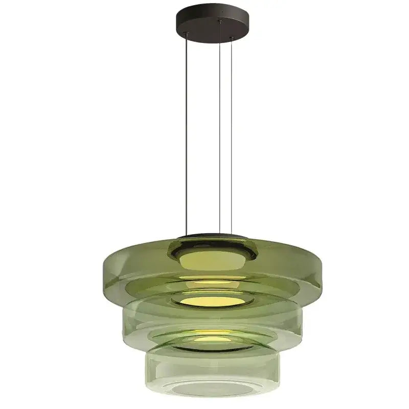 Amber Glass Danish Kitchen Pendant Light
