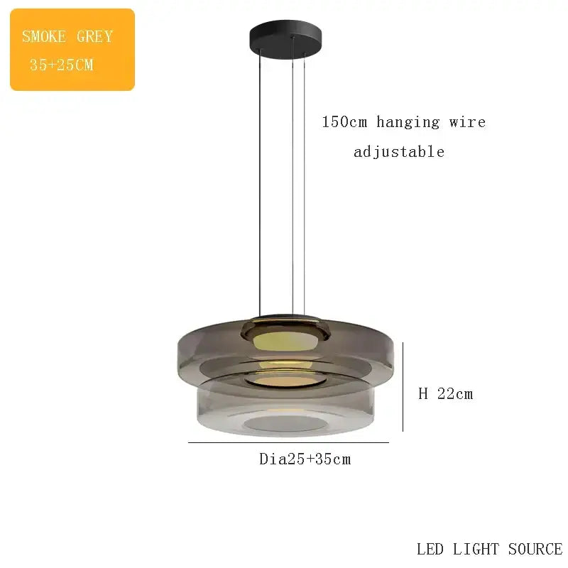 Amber Glass Danish Kitchen Pendant Light
