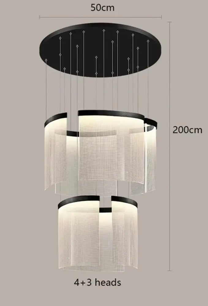 Gold Tiered LED Chandelier