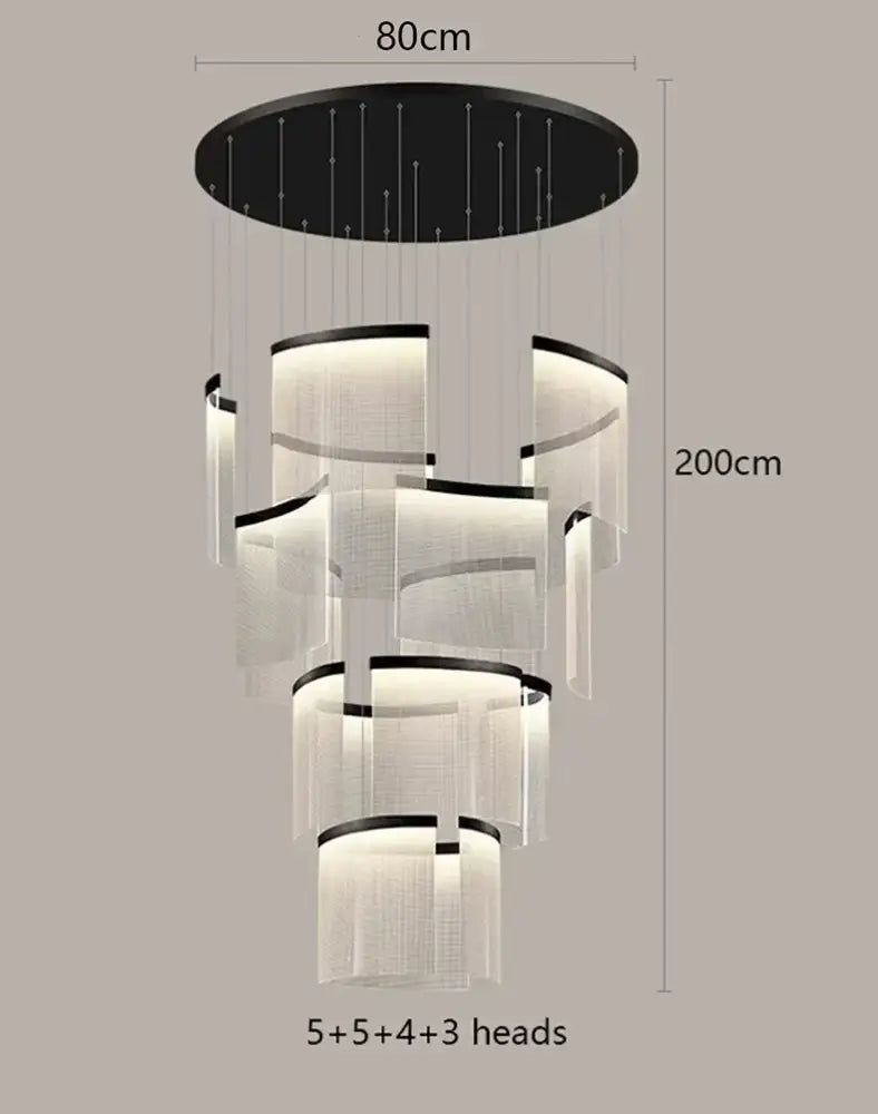 Gold Tiered LED Chandelier