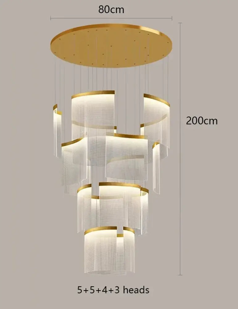 Gold Tiered LED Chandelier