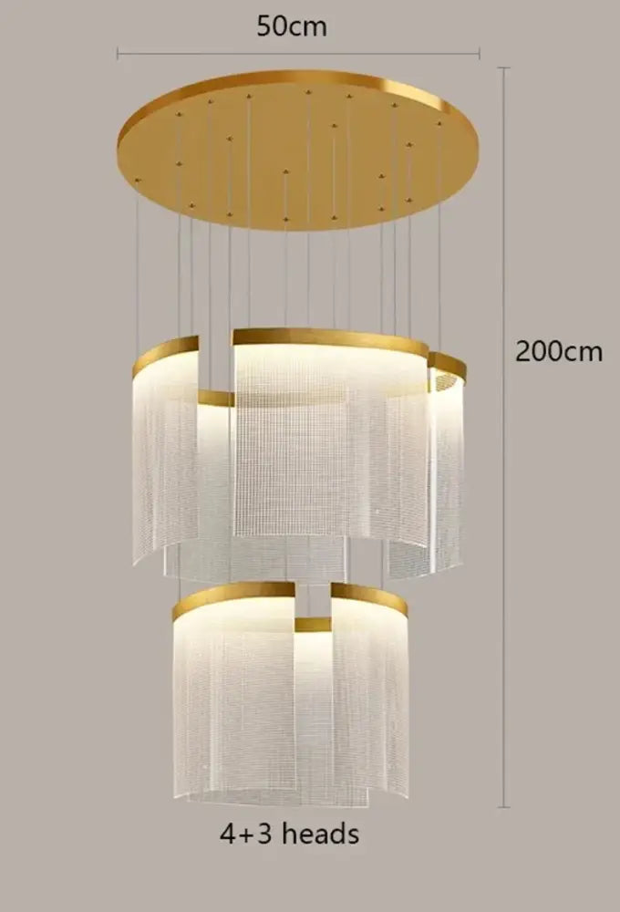 Gold Tiered LED Chandelier