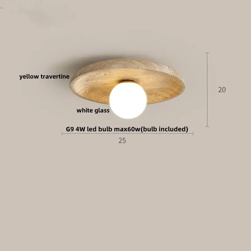 Travertine Walnut Ceiling Fixture
