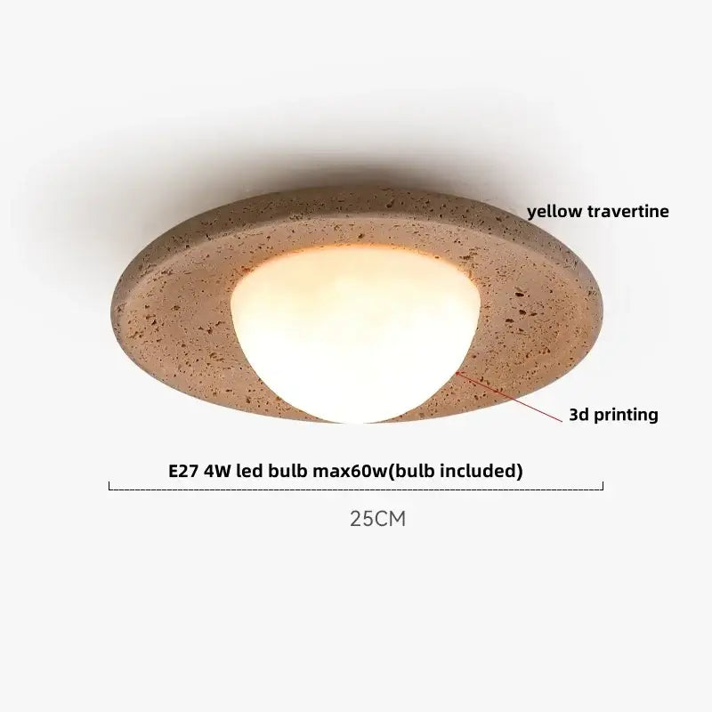 Yellow Travertine Ceiling Light