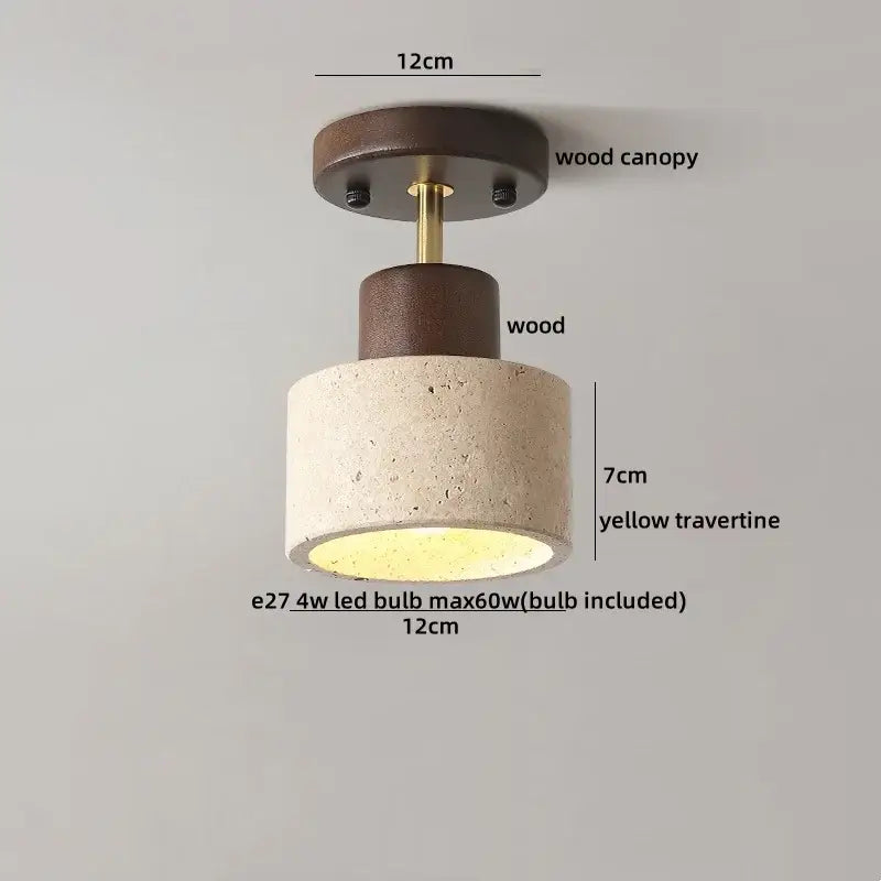 Yellow Travertine Ceiling Light