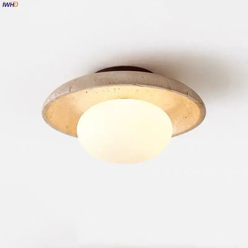 Yellow Travertine Ceiling Light