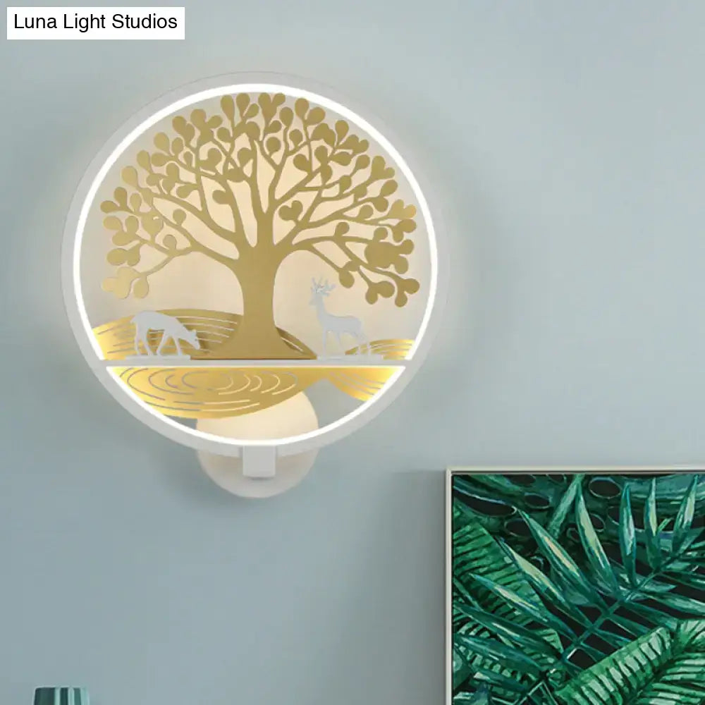 Black Tree Life Wall Lamp