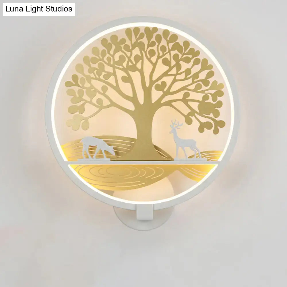 Black Tree Life Wall Lamp