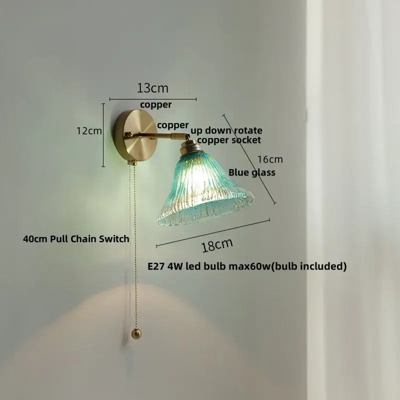 Turquoise Glass Wall Sconce