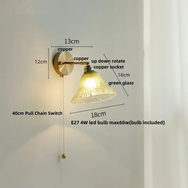 Turquoise Glass Wall Sconce