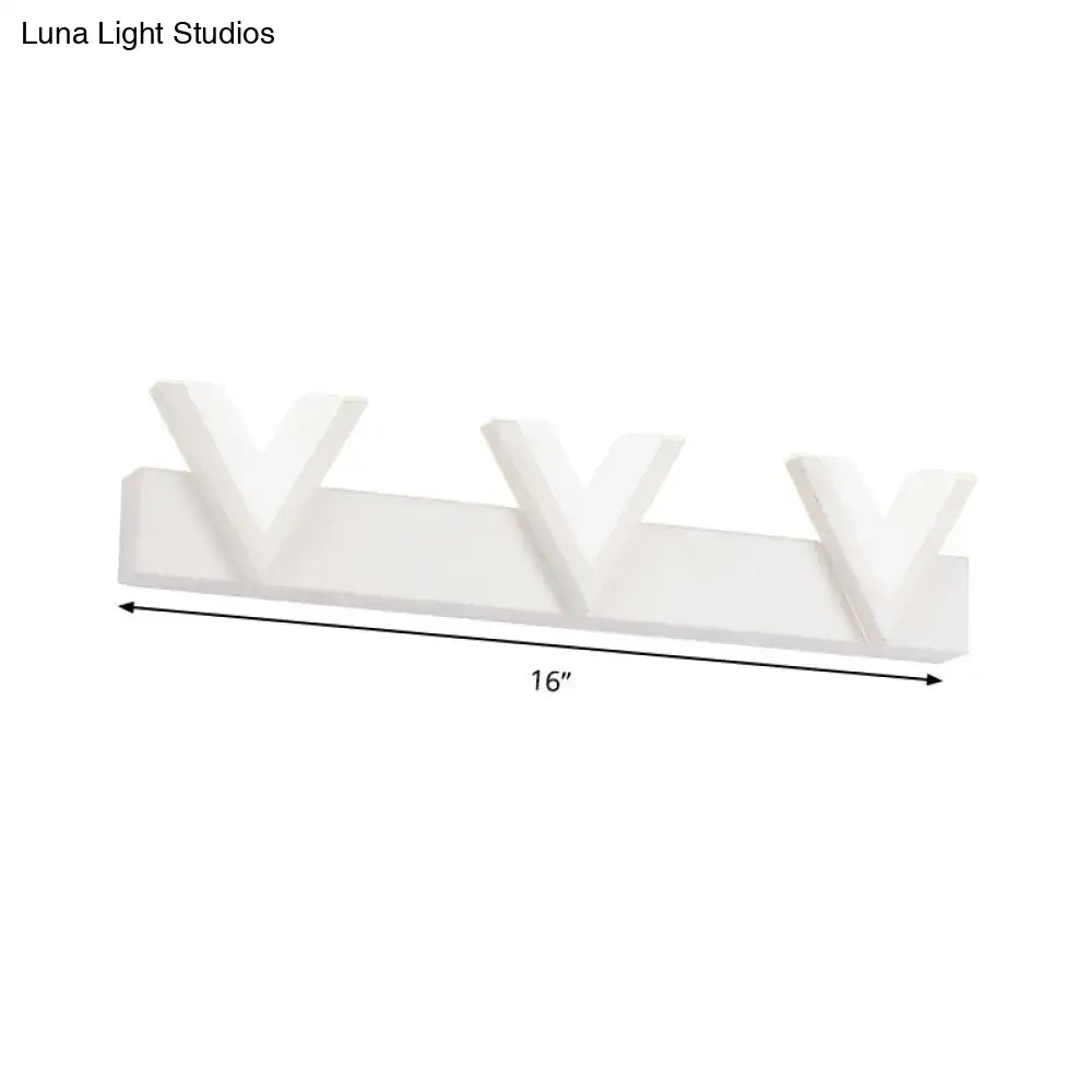 White V-Shape Vanity Light