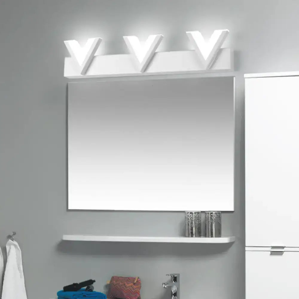 White V-Shape Vanity Light