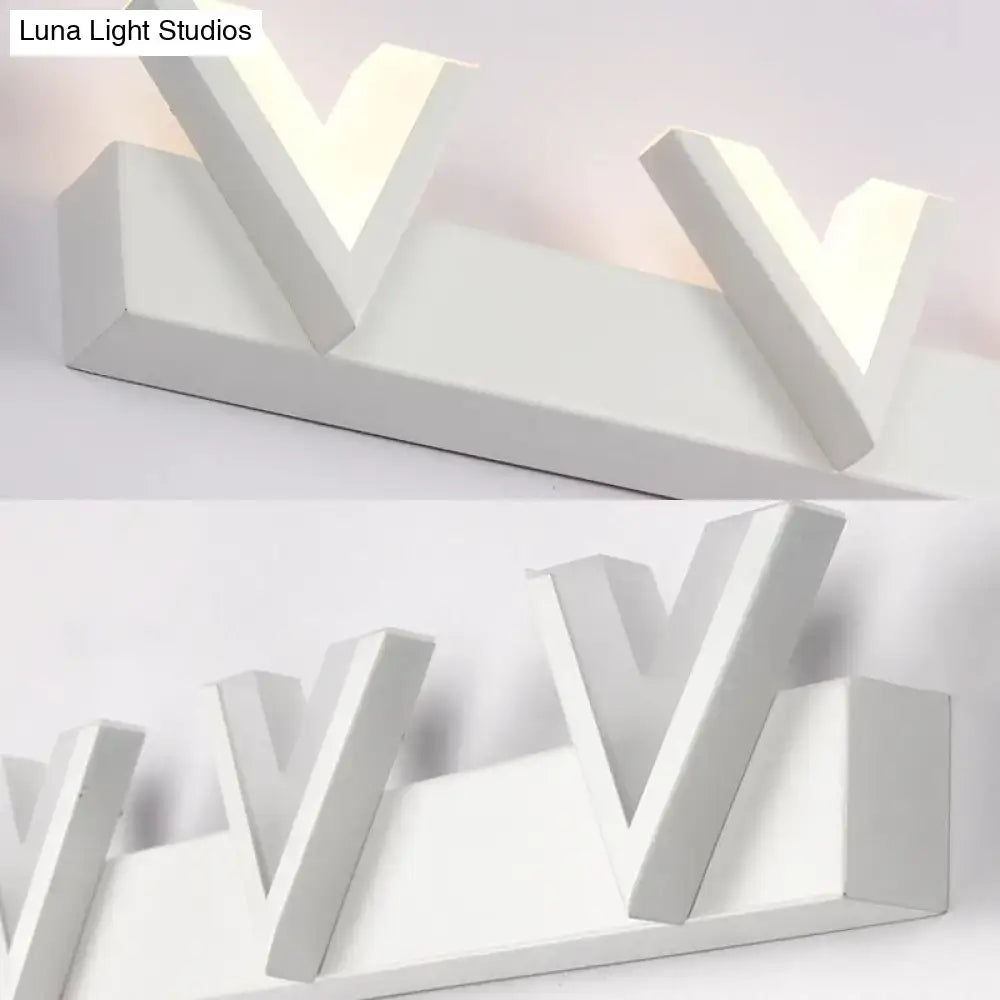 White V-Shape Vanity Light