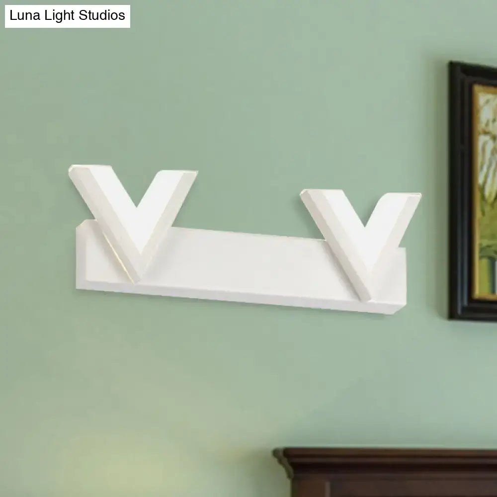 White V-Shape Vanity Light