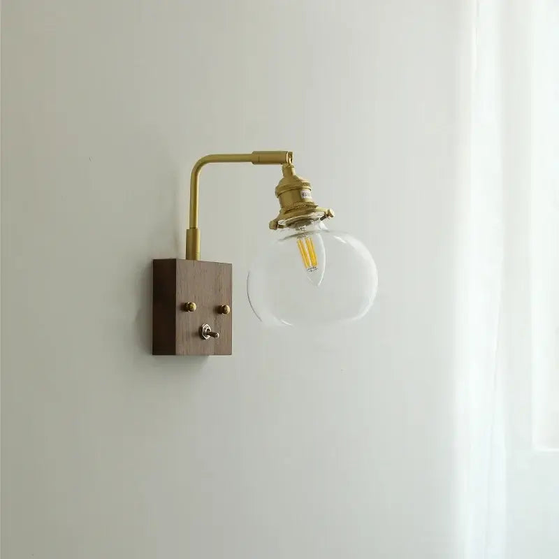 Walnut Copper Glass Sconce