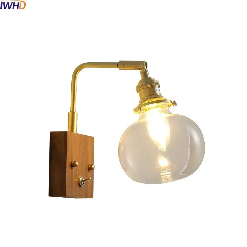 Walnut Copper Glass Sconce