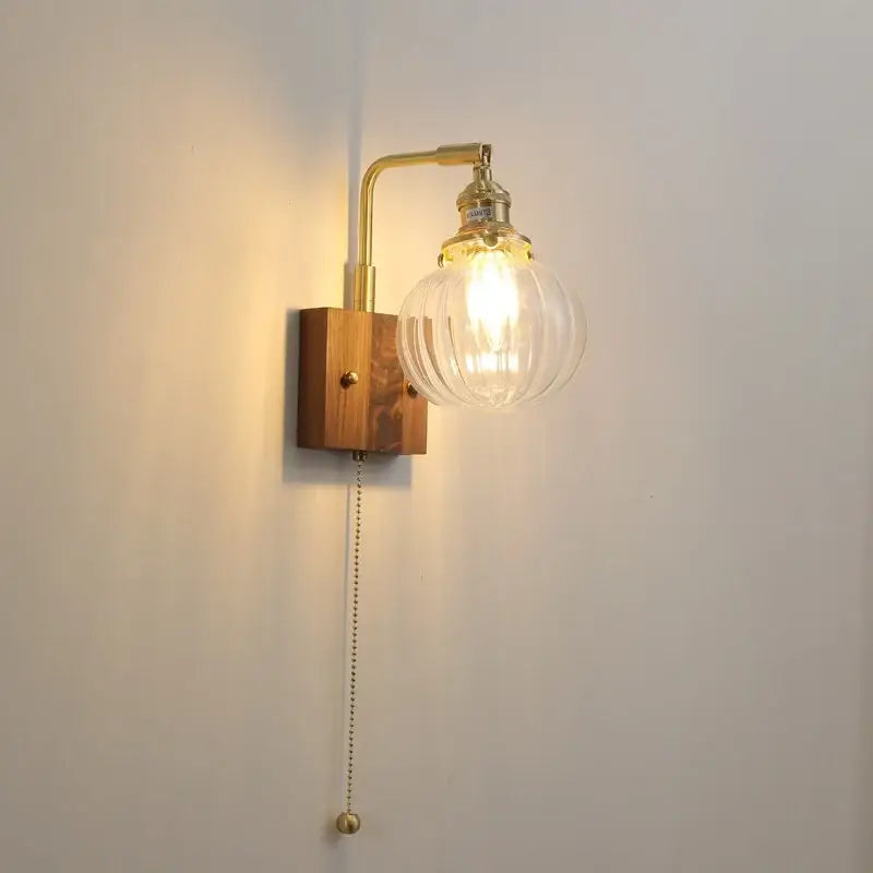 Walnut Copper Glass Sconce