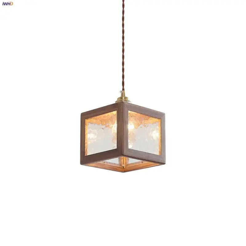 Walnut Glass Cube Pendant