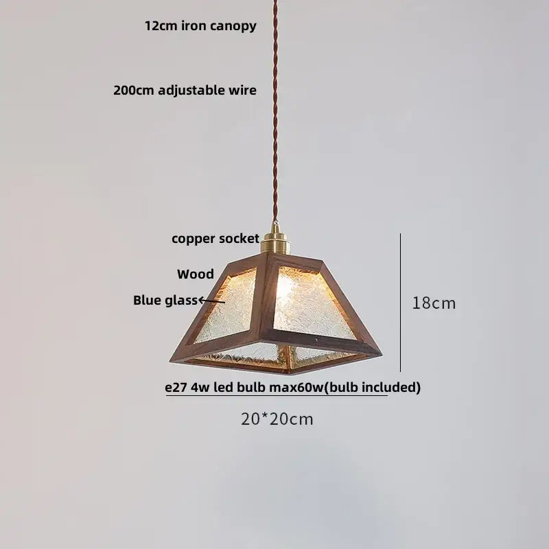Walnut Glass Cube Pendant