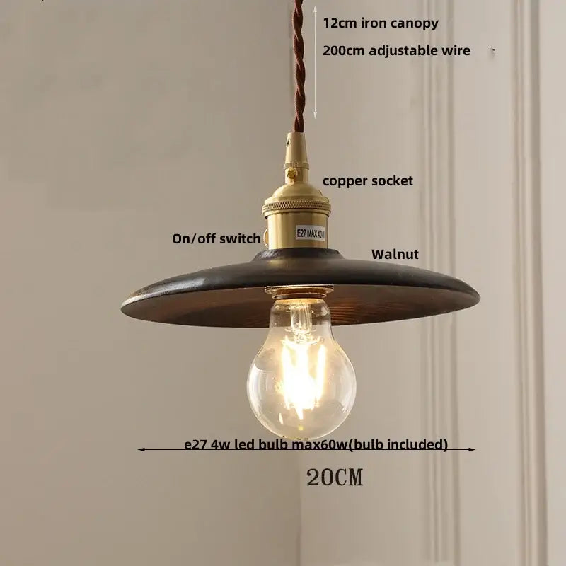 Walnut Glass Cube Pendant