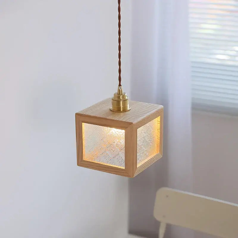 Walnut Glass Cube Pendant