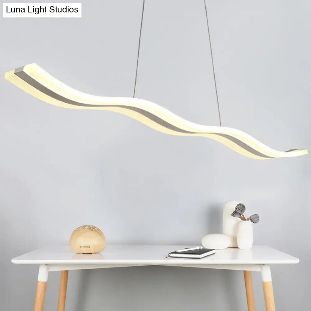 Chrome Wave LED Pendant