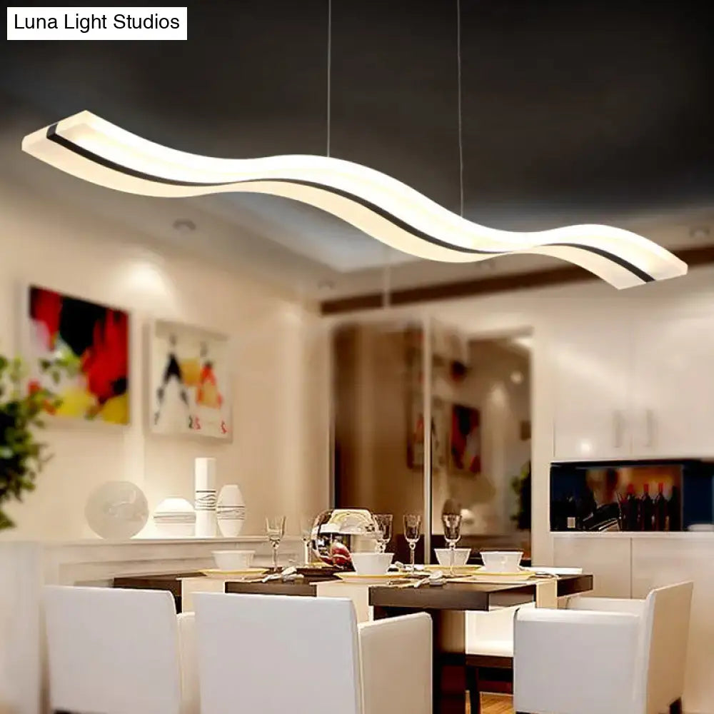 Chrome Wave LED Pendant