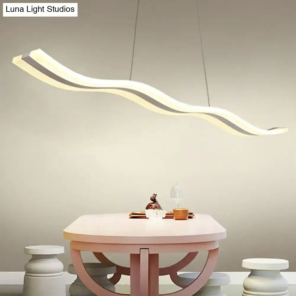Chrome Wave LED Pendant