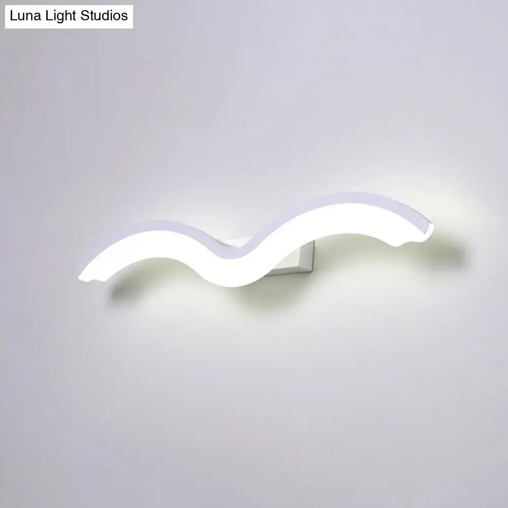 Black White Wave Wall Sconce