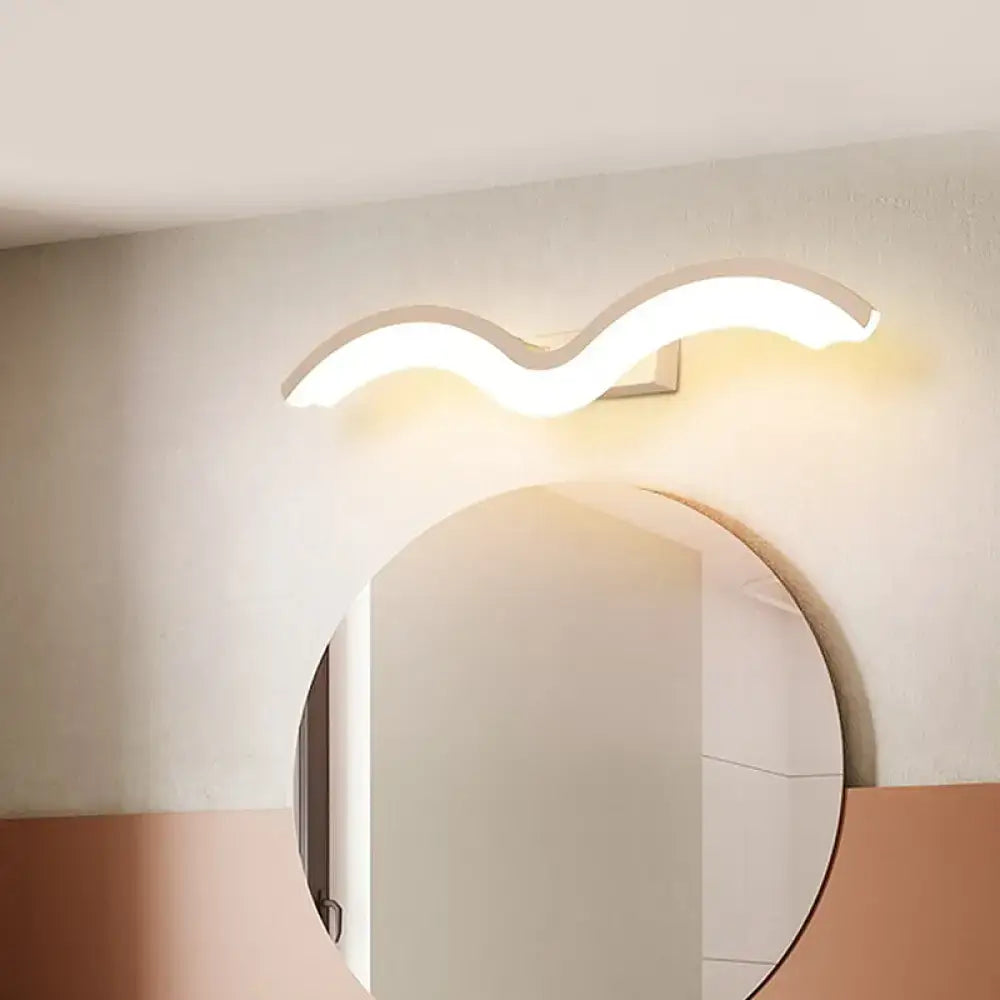 Black White Wave Wall Sconce