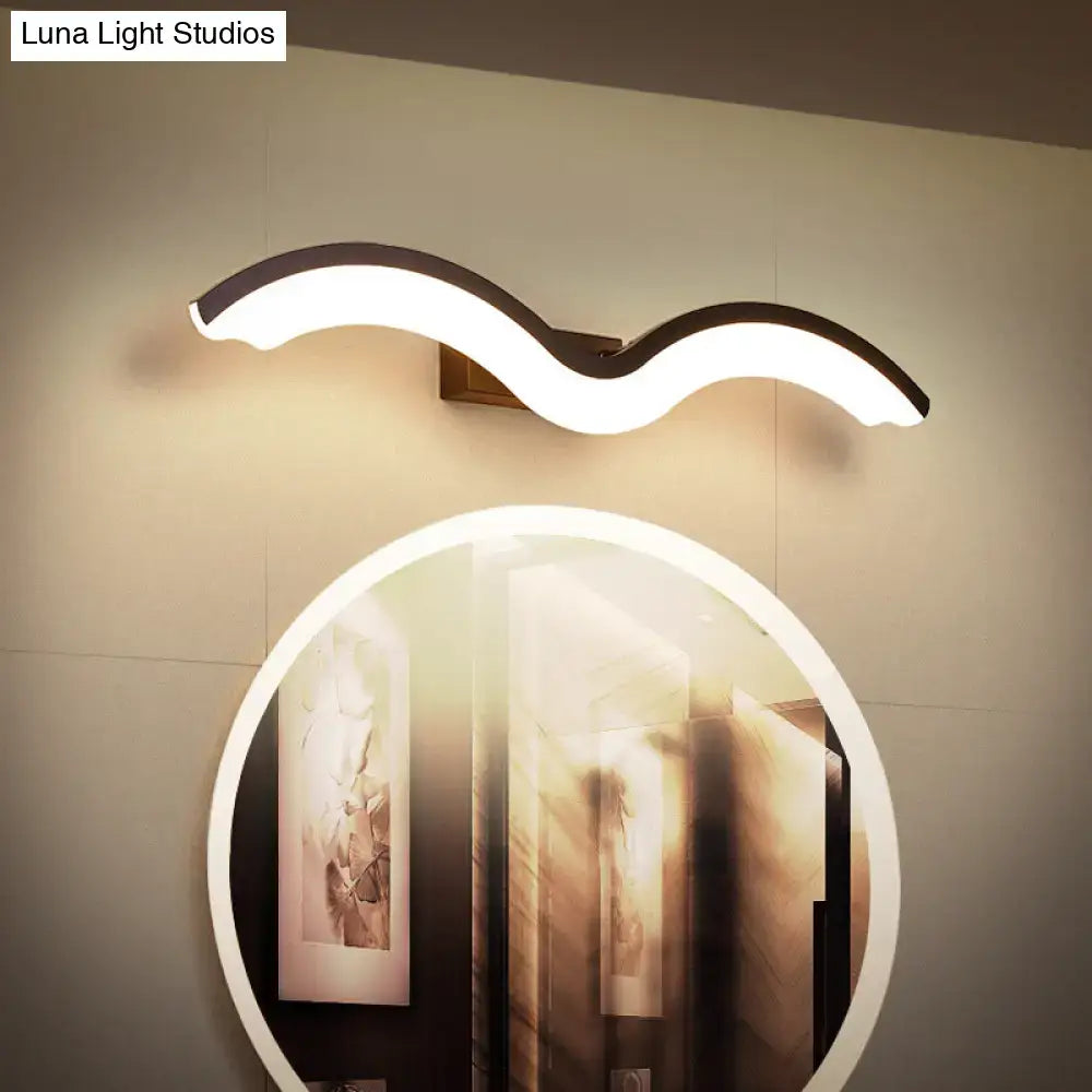Black White Wave Wall Sconce