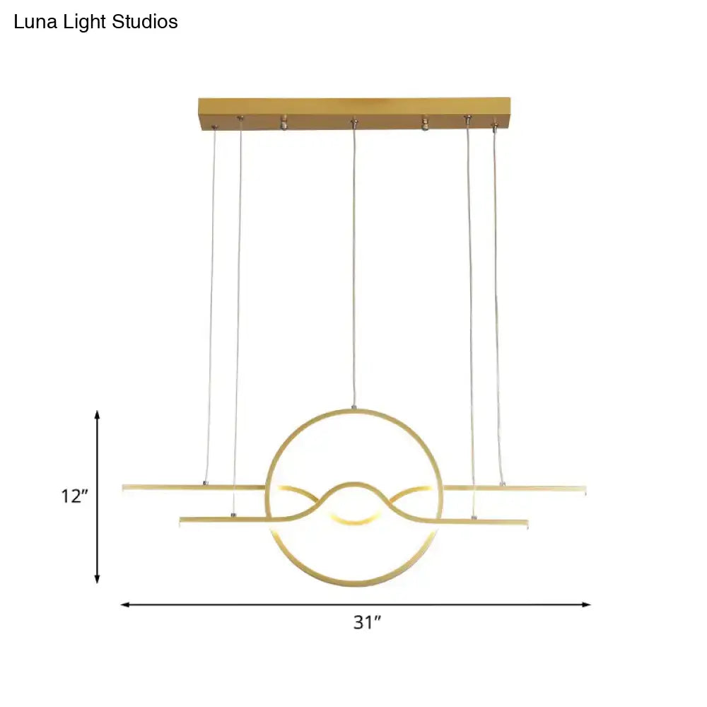 Gold Wavy Warm White LED Pendant