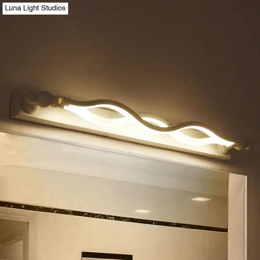 White Twist Vanity Sconce