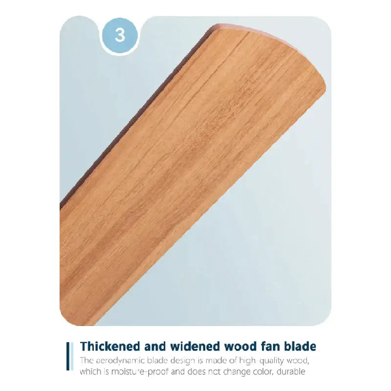 White Wooden Five-Blade Ceiling Fan