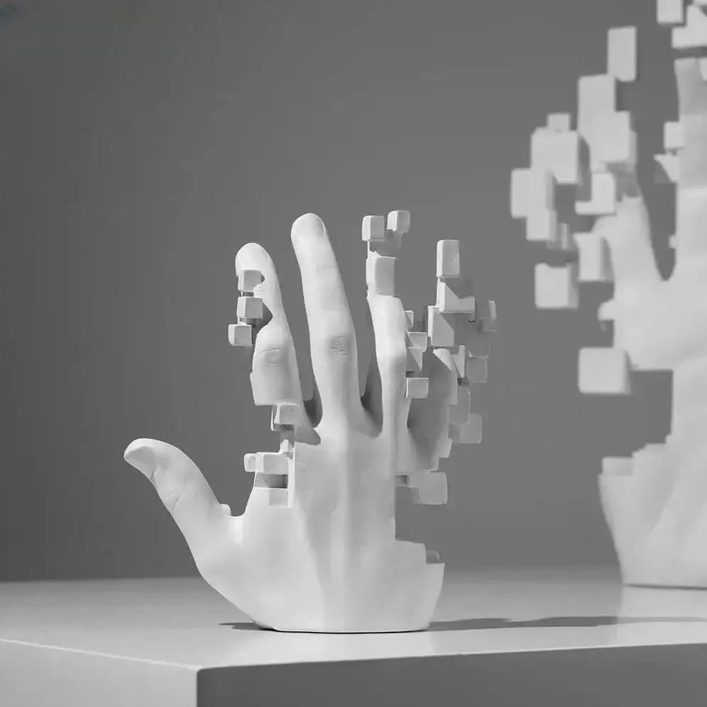 White Resin Mosaic Sculpture